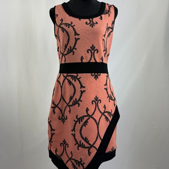 Key to My Heart Coral Beachy Bodycon Dress - L - Picture 1 of 3